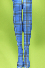 Blue tartan plaid tights