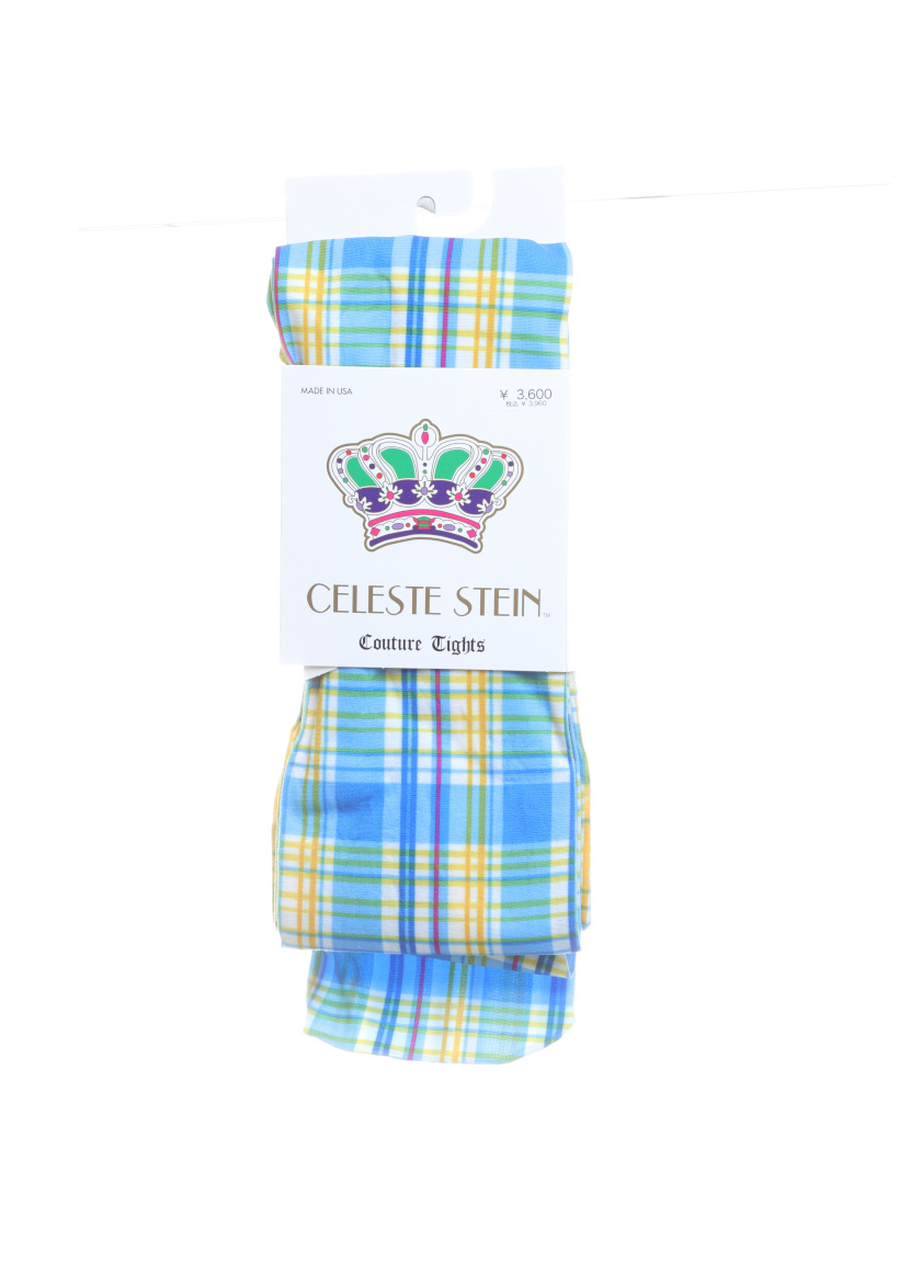 Blue plaid time tights