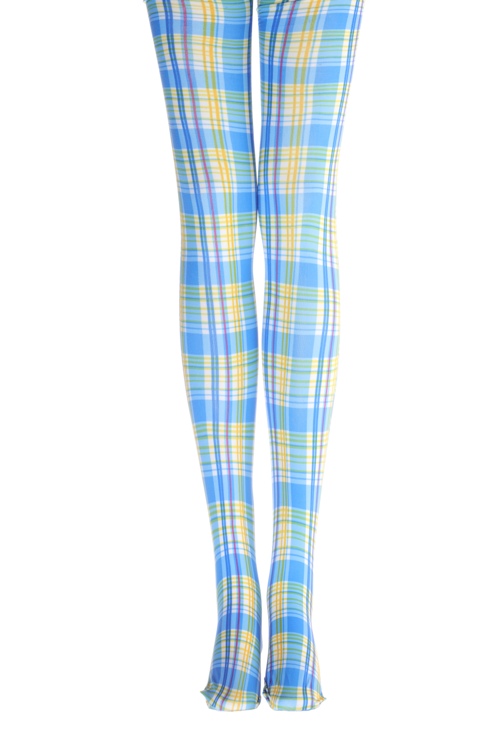 Blue plaid time tights