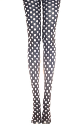 Black reverse dots tights