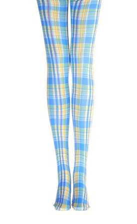Blue plaid time tights