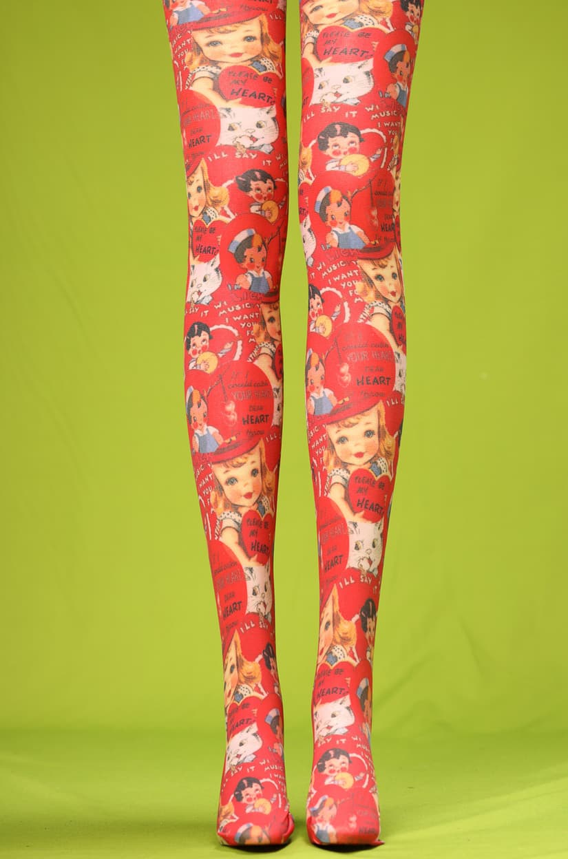 Vintage heart tights