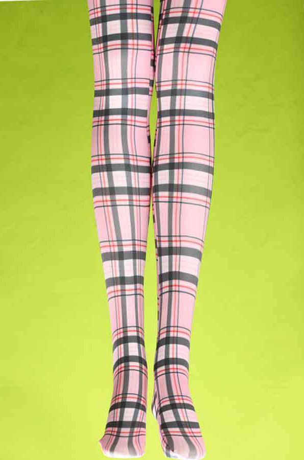 Light pink plaid tights