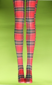 Red tartan plaid tights