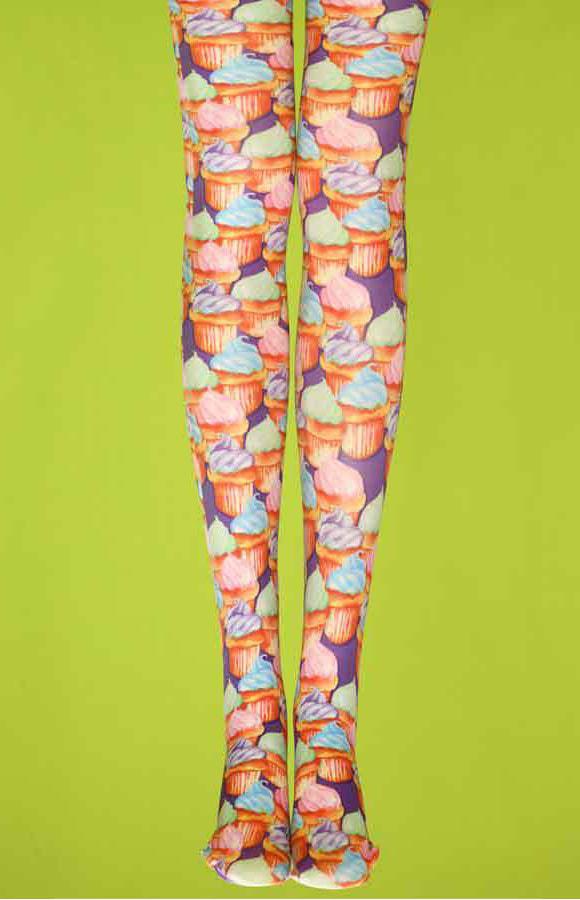 Purple cup cake tights