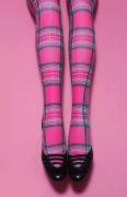Fuchsia plaid tights