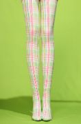 Green plaid time tights