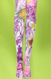 Purple all tattoo tights