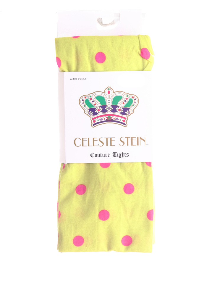 YELLOW W/PINK DOTS TIGHTS
