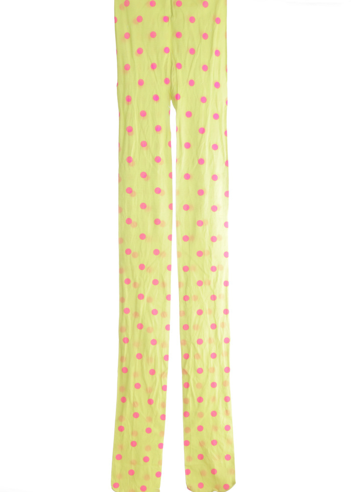 YELLOW W/PINK DOTS TIGHTS