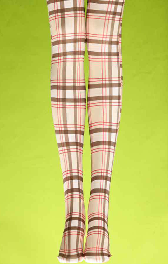 Nude plaid tights