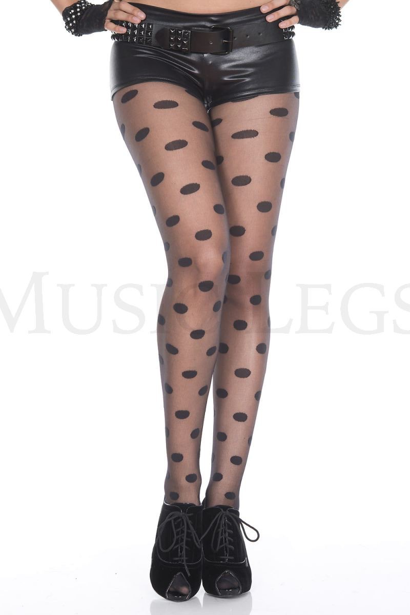 SHEER POLKA DOT SPANDEX PANTYHOSE