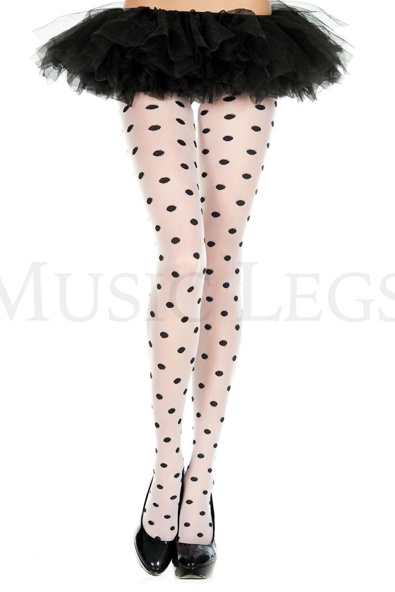 Polka dot print spandex pantyhose