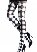 Sheer plaid tights