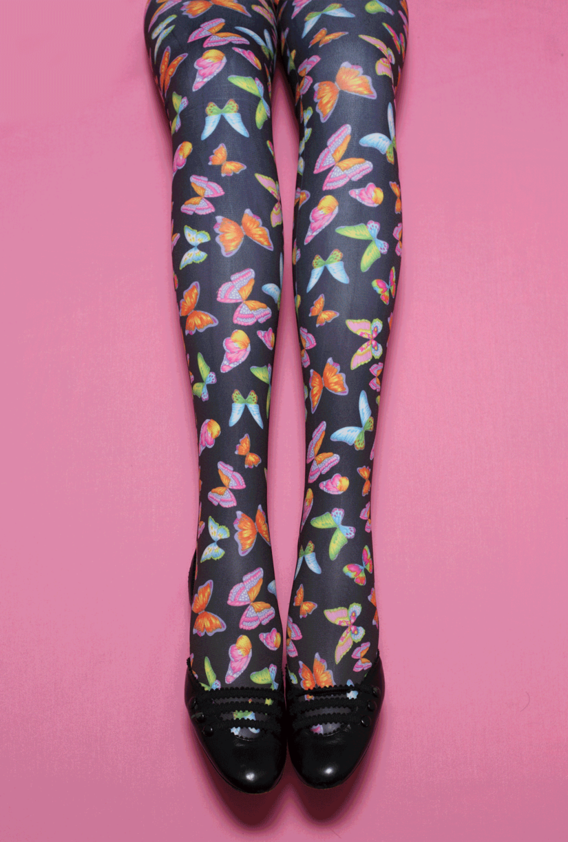 ブラックバタフライタイツ