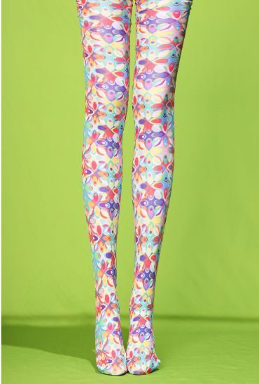 アブストラクトカラータイツ