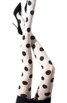 ブラックドットタイツ