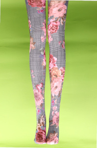 Flower plaid tights